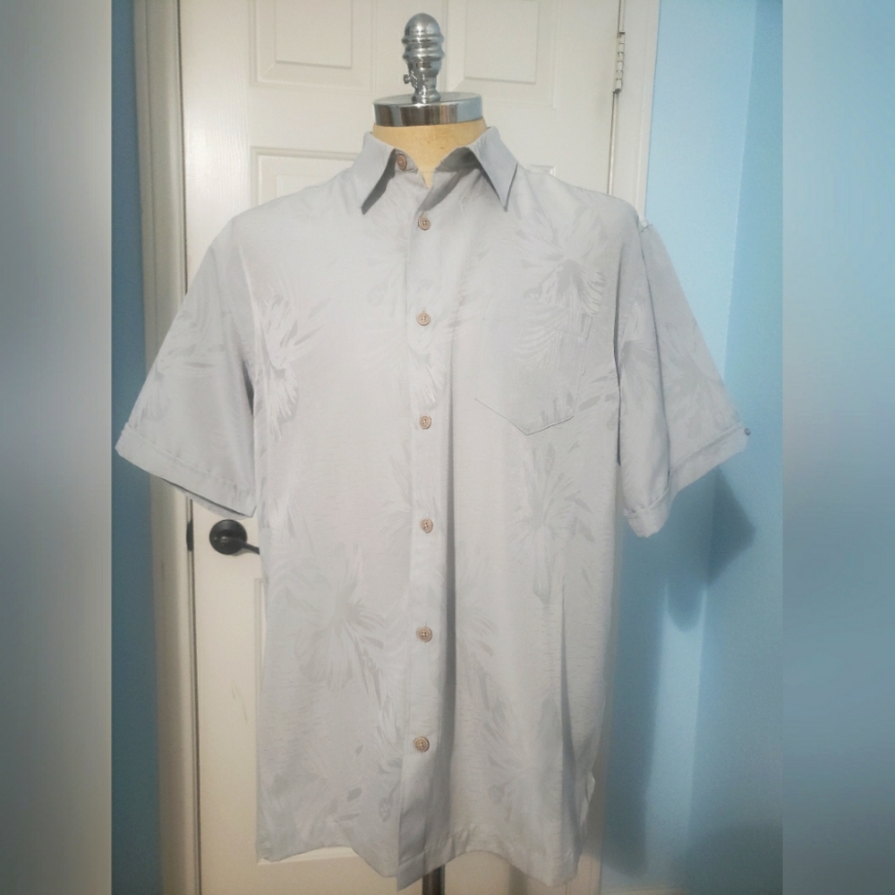 Mens light gray Havana style shirt- XL